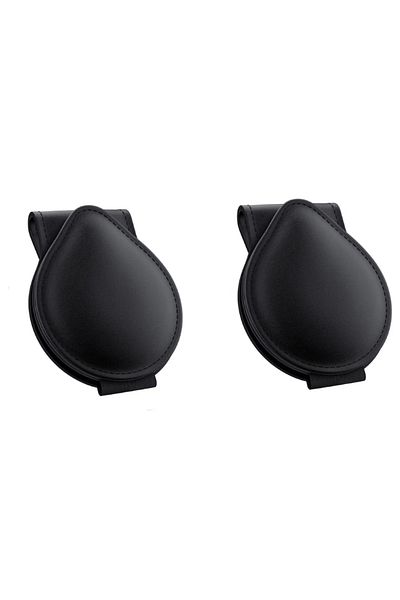 OEM Set of 2 x car clip for glasses, 8.5 x 7 cm, sun visor mount, PU, ​​black