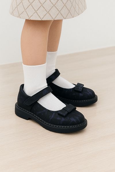 JOJO KIDS pantofi de scoala pentru fete, balerina clasica din piele naturala interioara exterioara, ortopedica si suport spate, banda
