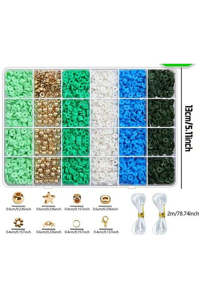 yiğit aksesuar 5 Colors Fimo Beads and Spacers Jewelry Making Kit Hobby Supplies 198