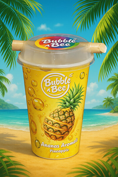 ÖMÜR BOZA BUBBLE BEE ANANAS AROMALI İÇECEK 350 ML - 8 ADET