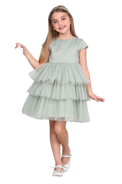 ERDEM KIDS Βραδινό φόρεμα για κορίτσια με βολάν τούλι σατέν 4-8 ετών