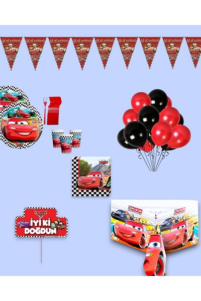 Evabrite Cars Cars Lightning Mcqueen Set de petrecere pentru 16 ani - Cars Cars Concept Ornamente pentru petreceri