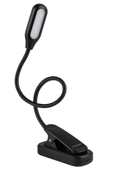 zola LED reading lamp with clamp, 5 LEDs, flexible, 31 x 3 cm, black