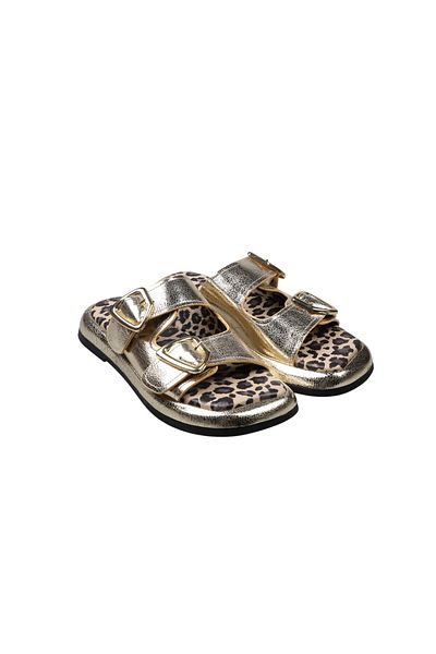 Lady Mia Bella Genuine Leather Buckle Women's Slippers