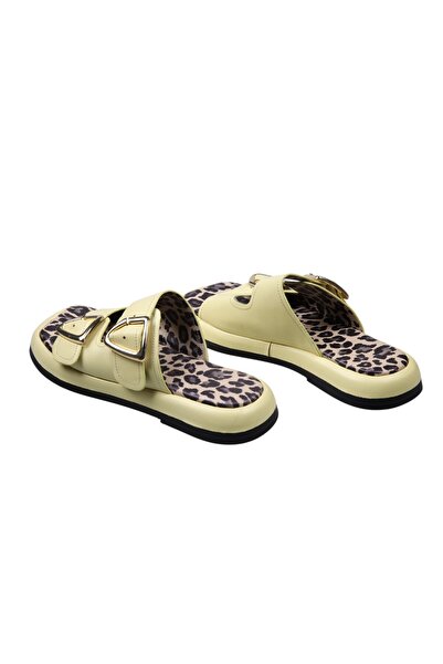 Lady Mia Bella Genuine Leather Buckle Women's Slippers