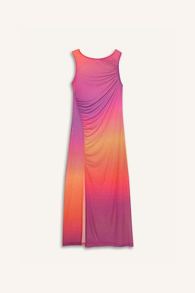 DeFacto New Season Regular Fit Gradient Printed Tulle Maxi Beach Dress-Fall in Love