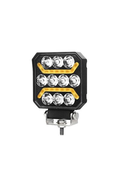 MODELPAZAR Oto Çalışma Lambası 4 inç 12-24V DRL Sarı 2 Mod Flash Traktör Tır ...