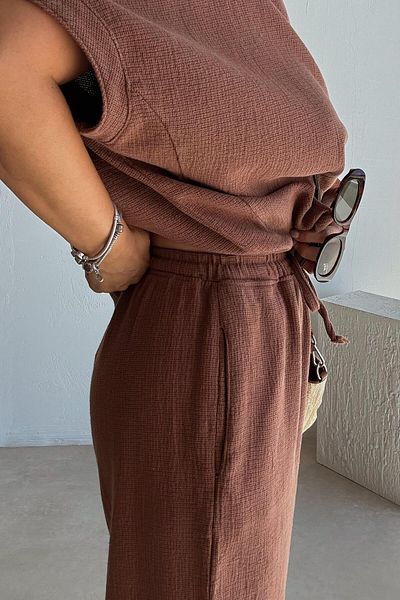 ELVAN TOLON Set de lenjerie casual maro