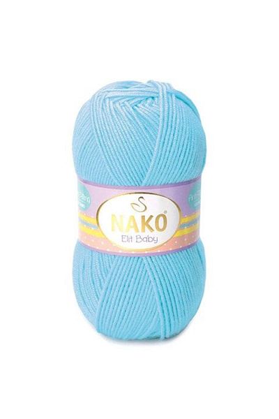 NAKO 5Pcs Elite Baby Anti-Pilling Hand Knitting Yarn Baby Wool Anti-Pilling 6723 Blue