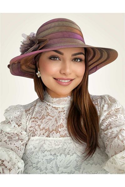 Confortino Luxury summer hat made of satin organza in 2 colors – ONE size, ADJUSTABLE
