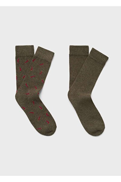 Mango Teen 2'li desenli çorap