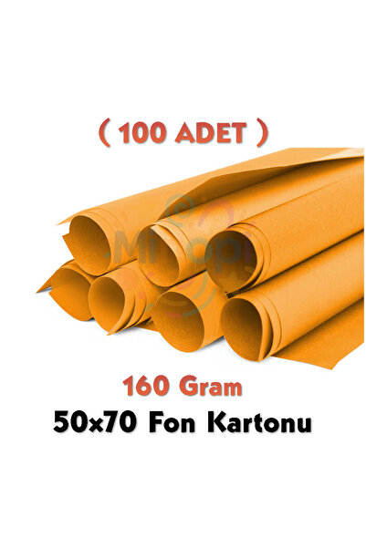 Minopi Orange Background Cardboard 50X70 cm 100 Pack 160 Gr Colored Backgroun...