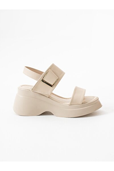 ALEMDAR AYAKKABI Lunis Cream Velcro Women's Sandals