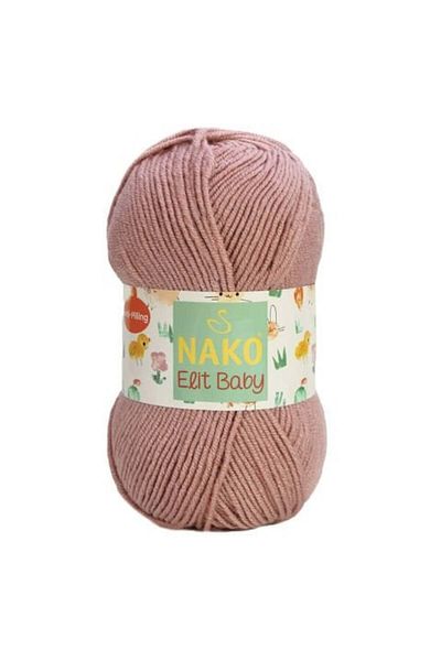 NAKO Elit Baby Anti-pilling Χειροποίητο Νήμα Βρεφικής Μαλλί Χωρίς Φύλλα Bebe Wool 14394 Σκούρο Πούδρα