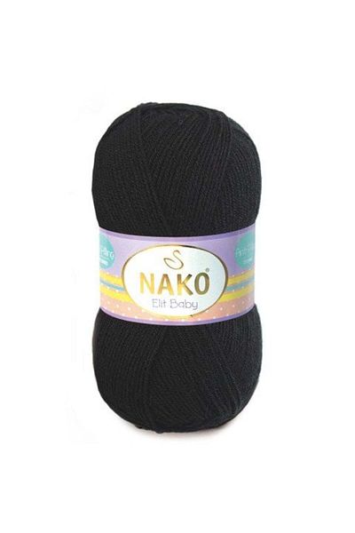 NAKO Elit Baby Anti-pilling Hand Knitting Yarn Baby Wool Χωρίς πυκνώσεις Bebe Wool 217 Μαύρο