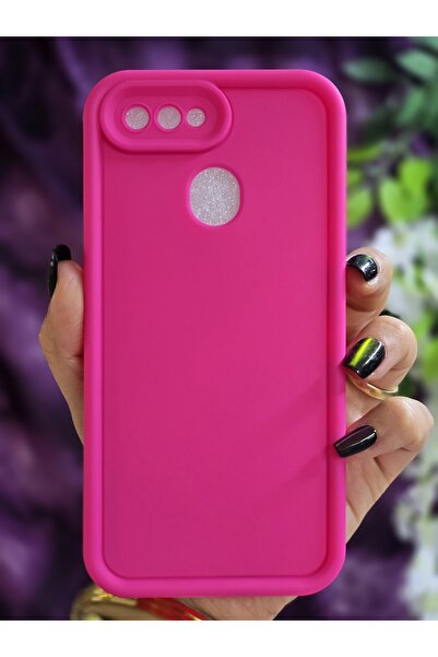 Magic Ring Oppo A5S/AX7/A12 Uyumlu Darbe Korumalı Köşe Destekli Mat Fuşya Kılıf