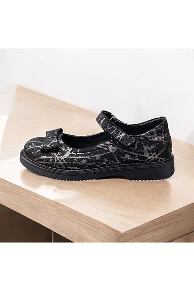 JOJO KIDS pantofi de scoala pentru fete, balerina clasica din piele naturala interioara exterioara, ortopedica si suport spate, banda