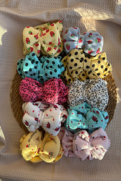 MASENKIDS BEBEK BONE BANDANA ÇİFT KAT FİYONKLU 10'LU SET