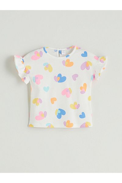 LC Waikiki Crew Neck Printed Girl's T-Shirt