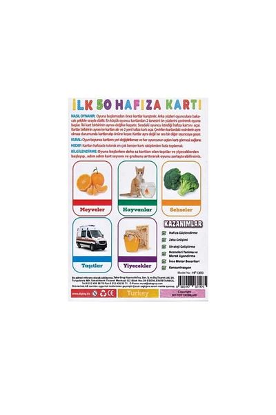 TABA GRUP 1475 Top 50 Hafiza Cards (Memory Game)