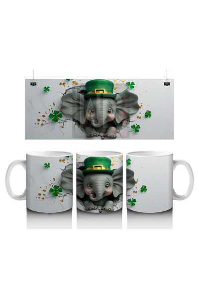 DERWARDEIN Elephant Mug with Hat That Makes Children Love Milk