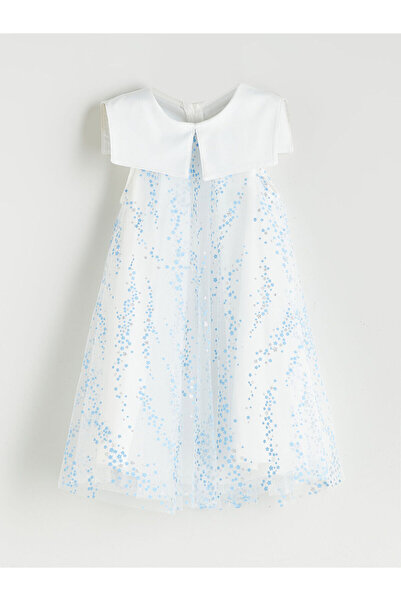 LC Waikiki Rochie din tul pentru fetițe, cu guler, modelată, din noua colecți...