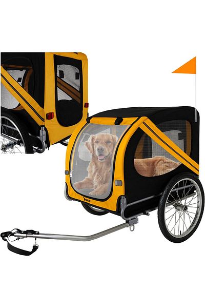 zola Remorca bicicleta animale, roti gonflabile, cadru otel, centuri, impermeabila, 137 x 90 x 73 cm
