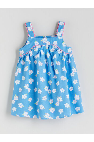 LC Waikiki Özmarka Нова колекция Рокля от ленен микс за момичета с флорални м...