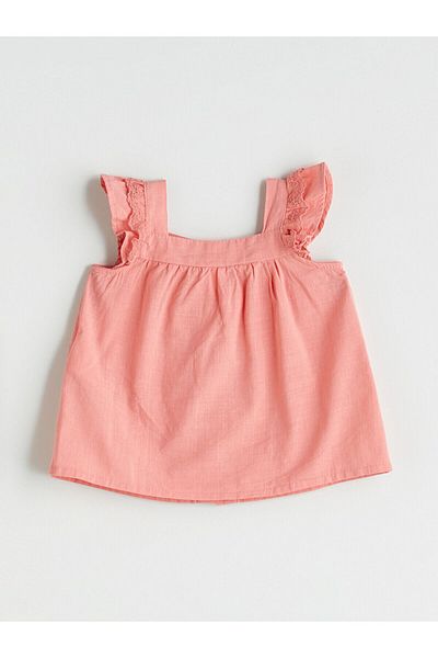 LC Waikiki Square Neck Basic Baby Girl Blouse and Shorts 2-Piece Set
