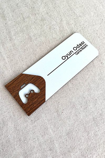 Kuzeylina Game Room Door Sign – Mdf Directional and Room Sign |   19X7 cm Double Layer