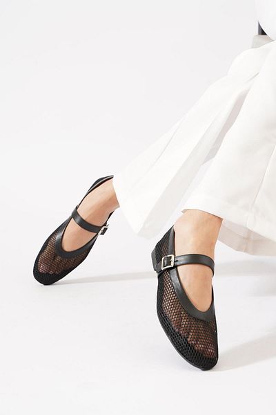 Moda Pie Loney Complete Mesh Women's Ballerina Black