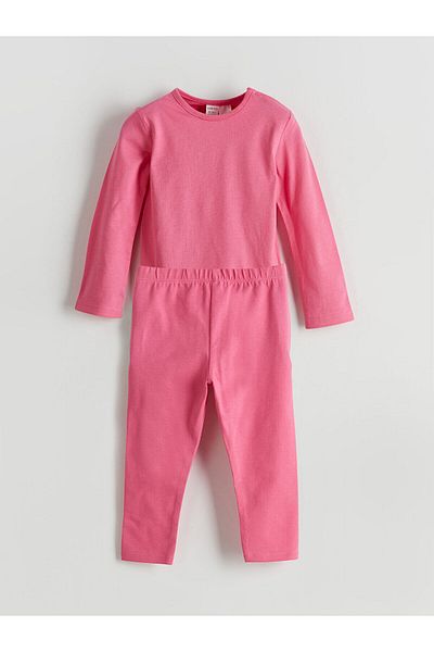 LC Waikiki Basic Baby Girl Snap Body and Leggings 2-Piece