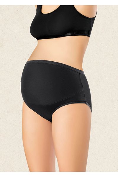 Loule Women's Underwear Combed Cotton Elastane 3 Pieces Black Maternity Panties Ll.K50.O11.001