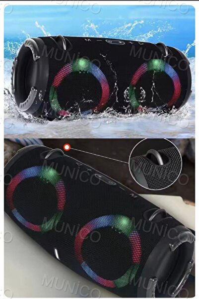 Munico Taşınabilir Su Geçirmez 100 W Yüksek Güçlü Bluetooth Hoparlör RGB Renk...