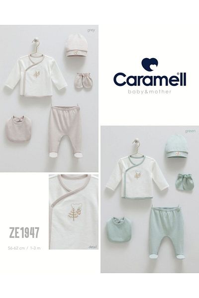 Caramell My Baby Kumsal 100% Cotton 5-Pack Hospital Release Hello Forest Hello Forest Patterned 1947