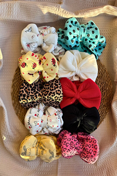 MASENKIDS BEBEK BONE BANDANA ÇİFT KAT FİYONKLU 10'LU SET