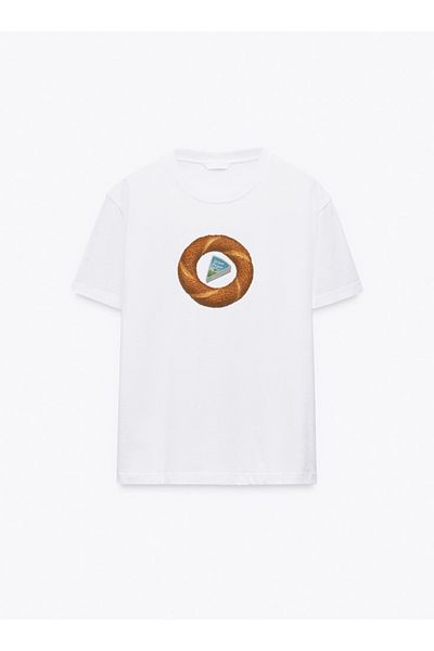 Disante Simit Printed Crew Neck Basic Trend Women's T-Shirt