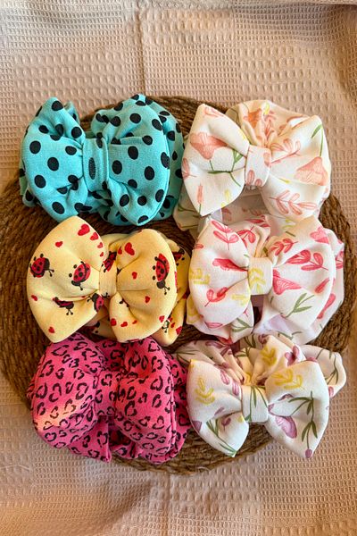 MASENKIDS Baby Bone Bandana Double Layer Bow Set of 6