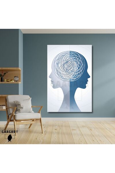 GAAGART Tekli Dikey Kanvas Psikoloji Poliklinik Tablosu Kafası Karışık İnsanlar