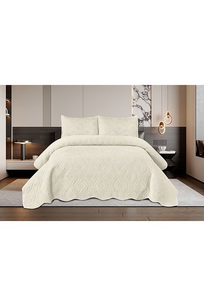 FIONNA.RO 3 Piece Velvet Duvet Cover Set - White