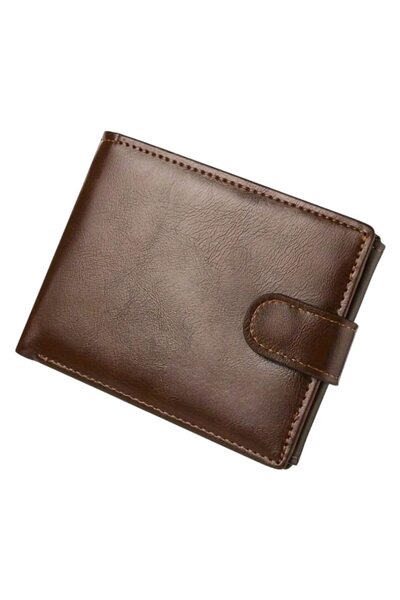The Casius. Men's eco-leather wallet, spacious, multiple compartments, dark brown color, The Casius
