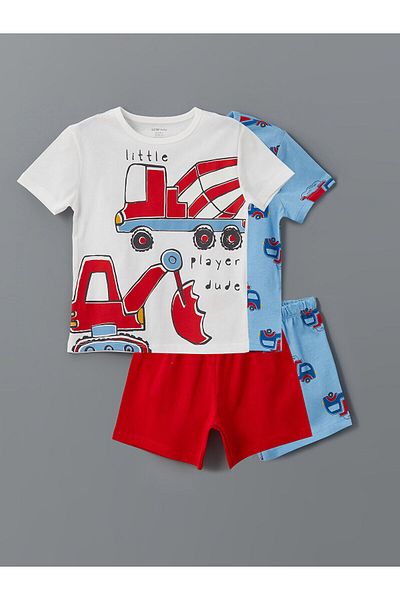 LC Waikiki Crew Neck Baby Boy Shorts Pajama Set 2-Piece