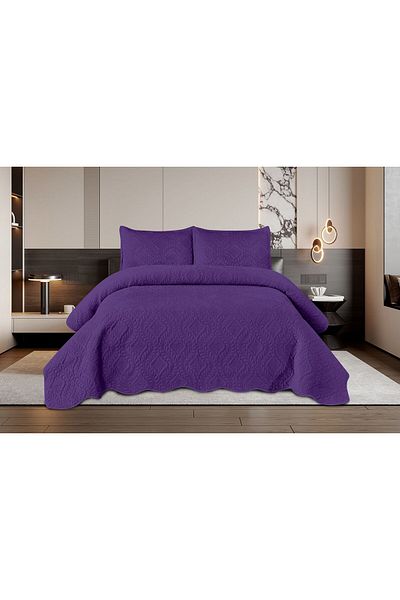 FIONNA.RO 3 Piece Velvet Duvet Cover Set - Purple