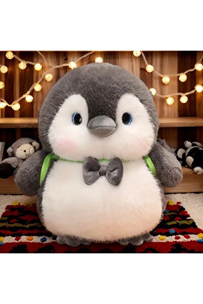 ve Плюшен пингвин, VeliumCraft, 23 см, с папионка и зелена раница
