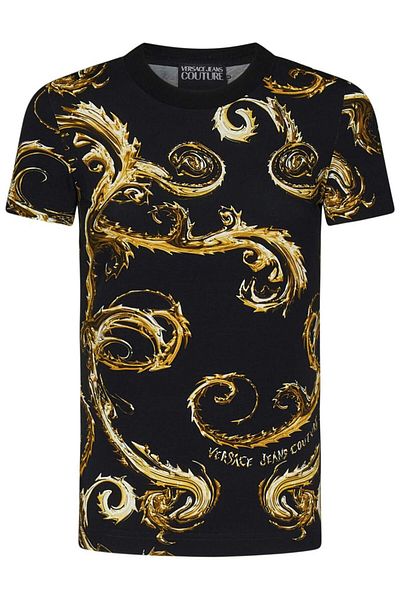 ワンピース Versace Printed crepe shirt dress Underwater Barocco Flared Mini Shirt Dress Blue,White