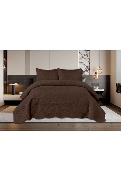 FIONNA.RO 3 Piece Velvet Duvet Cover Set - Brown