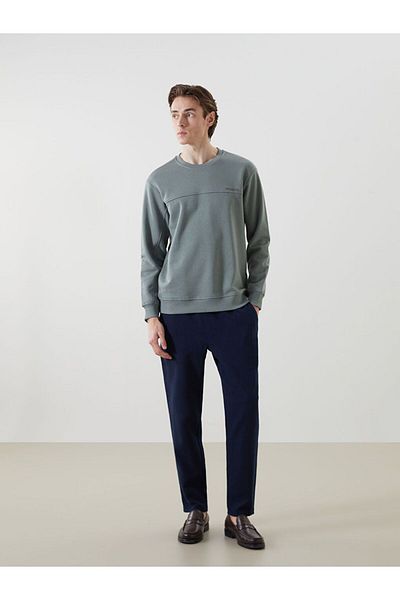 LC Waikiki Green Crew Neck Long Sleeve Printed Men's Sweatshirt