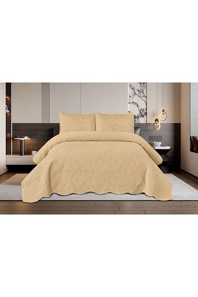 FIONNA.RO 3 Piece Velvet Duvet Cover Set - Cream
