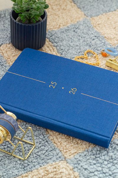 Matt Notebook 2025-2026 A5 Λινό Ακαδημαϊκό Ατζέντα 15x21 cm - 17 Μηνιαίο Μπλε