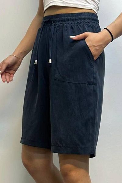 Feela Moda Women's Lace-Up Elastic Waist Modal Woven Shorts 2010